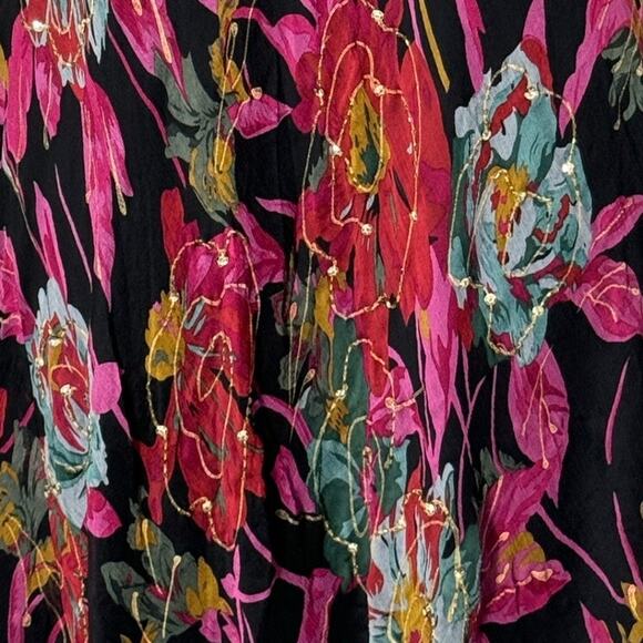 Muse Y2K Silk Floral Sequin Detail Dress Size 10 - Picture 4 of 9